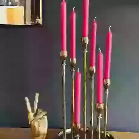 Brass Circular Multi Candle Holder